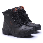 Bota Motorcycle Impermeável Gogowear VIBRAM 100% Couro ref Titanium Preto - Laranja