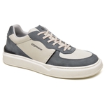 Sapatênis Masculino 100% Couro Gogowear Valley Off-White/Azul New