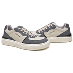 Sapatênis Masculino 100% Couro Gogowear Valley Off-White/Azul New