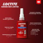 Adesivo Trava Rosca Médio Torque Loctite 243 - 50g