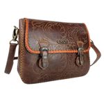 BOLSA GOYAZES FEMININA DE COURO LEGITIMO - MUSTANG CAFÉ/DALLAS CREME