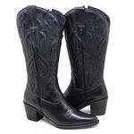 Bota Perlatto New Western Couro Preto - NWE013