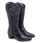 Bota Perlatto New Western Couro Preto - NWE013