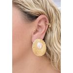 BRINCO OVAL PÉROLA BIJOUX 