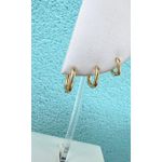 Trio Argola Quadrada Semijoia