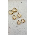 Trio Argolas Oval Semijoia