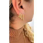 Trio Argolas Retangular semijóia