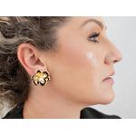 Brinco Semijoia Flor Com Pérola