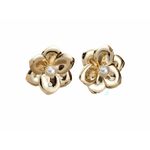 Brinco Semijoia Flor Com Pérola