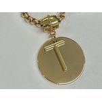 Colar Medalha Com Letra Banhada