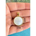 Pingente São Bento em Madrepérola com Banho Premium