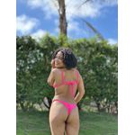 Calcinha Fixa Rosa Neon Canelado