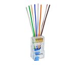 CONECTOR MACHO RJ45 CAT5E DE PASSAGEM INTERNET - PCT 10 UND