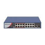 SWITCH 16 PORTAS POE 10 100 1000 DS-3E1318P EI/M HIKVISION