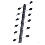 TUBO DE 1M COM 12 ISOLADORES 25X25 CASTANHA E GANCHO - PRETO