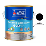 ESMALTE BASE D AGUA BRILHANTE PRETO 3,6L
