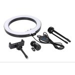 Anel Ring Light 8 Pol + Tripé De Mesa + Suporte Cel Video