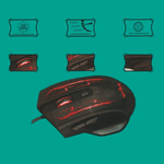 Mouse Gamer Óptico X8 Canhoto com Iluminação LED RGB, DPI Ajustável de 1600/2400/3200 e 7 Botões