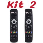 Kit 2 Controle remoto compatível com TV Philips Smart Universal