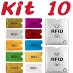 Kit 10 Porta Cartão Anti-furto Capa com Proteção Aproximação Contactless ANJGG