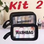 Kit 2 Cosméticos Maquiagem Bolsa Essencial Divisor de Bagagem de Viagem