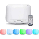 Umidificador Difusor Aromatizador 300ml Ultrassônico Estilo Branco com Led 7 cores com controle