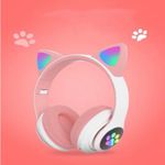 Fone Ouvido Bluetooth Gatinho Sem Fio Com Luz Led STN-28