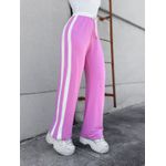 Calça Feminina, Moletom, Com Listras Na Lateral, Com Amarração, No Borboleta, Flare, Pantalona, Rosa Bebr