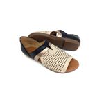 Sandália Rasteira Daisy - Off White com Preto