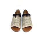 Sandália Rasteira Daisy - Off White com Preto