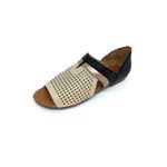 Sandália Rasteira Daisy - Off White com Preto