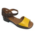 Sandália Lara - amarelo com tabaco