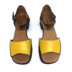 Sandália Lara - amarelo com tabaco