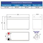 BATERIA PARA ALARME VRLA 12MVA-4Ah - Moura