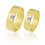 Par De Alianças De Ouro Amarelo 18k