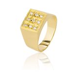 Anel Masculino Em Ouro Amarelo 18k 0,750 A-02-