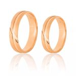 Aliança Em Ouro Rose 18k Com 5,00 mm