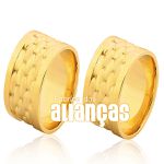 Alianças De Noivado e Casamento Em Ouro Amarelo 18k 0,750 Fa-1027