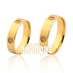 Alianças De Noivado e Casamento Em Ouro Amarelo 18k 0,750 Fa-1032