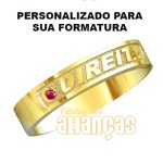 Anel De Formatura De Direito Em Ouro Amarelo 18k 0,750 Fa-1004-n