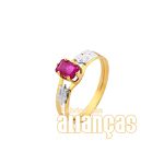 Anel De Formatura Feminino Em Ouro Amarelo 18k 0,750 Fa-151-n