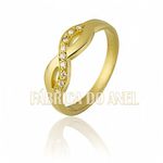 Anel Feminino Infinito Em Ouro Amarelo 18k 0,750 An-104