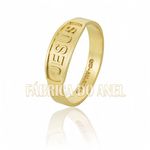 Anel Feminino Jesus Em Ouro Amarelo 18k 0,750 An-106