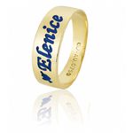 Anel Feminino Nome Esmaltado Em Ouro Amarelo 18k 0,750 An-107