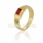 Anel De Formatura Masculino Em Ouro Amarelo 18k 0,750 Fa-614-z