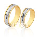 Alianças De Bodas Em Ouro Amarelo 18k 0,750 Fa-512