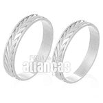 Alianças De Noivado e Casamento Em Ouro Branco 18k 0,750 Fa-229-b