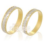 Alianças De Bodas Em Ouro Amarelo 18k 0,750 Fa-229