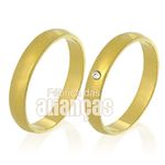 Alianças De Noivado e Casamento Em Ouro Amarelo 18k 0,750 Fa-338