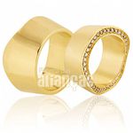 Alianças De Noivado e Casamento Em Ouro Amarelo 18k 0,750 Fa-636